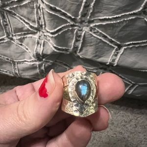 Sterling silver laboradorite adjustable ring